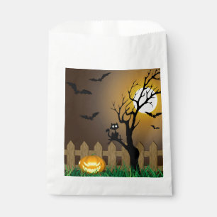 Sachets En Papier Scène de jardin d'Halloween effrayant