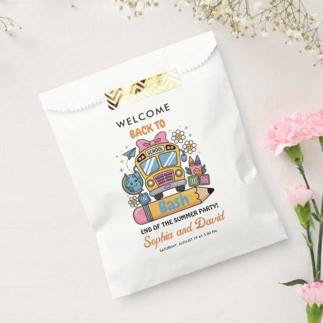 Sachets En Papier School’s Back Bash! Editable End of Summer Party  (Scellé)