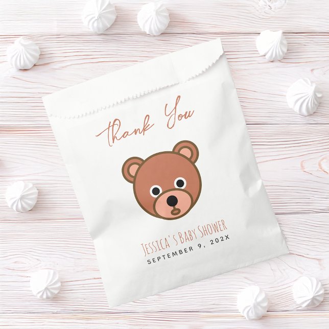 Sachets En Papier Script de remerciement de l'ours mignon pour la ba (Créateur téléchargé)