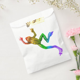 Sachets En Papier Sculpture de grenouille arc-en-ciel de SlipperyJoe