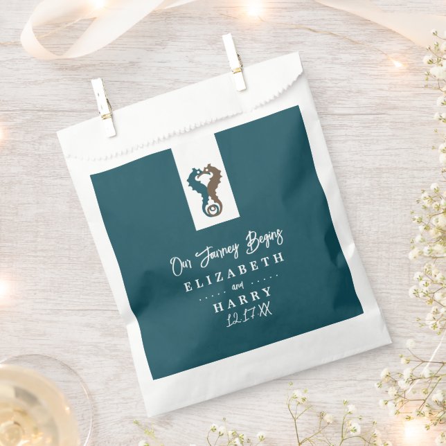 Sachets En Papier Seahorse Romance, Mariage sur la plage (Coupé)