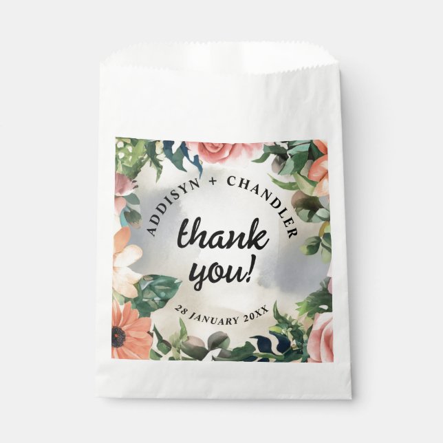 Sachets En Papier Serene Garden Wreath : Pastel Floral Elegance (Devant)