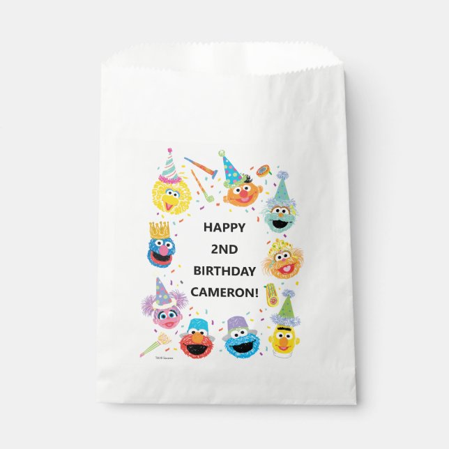 Sachets En Papier Sesame Street Pals Confetti Anniversaire (Devant)