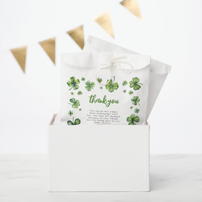 Sachets En Papier Shamrock | MERCI BABY SHOWER (Fête)