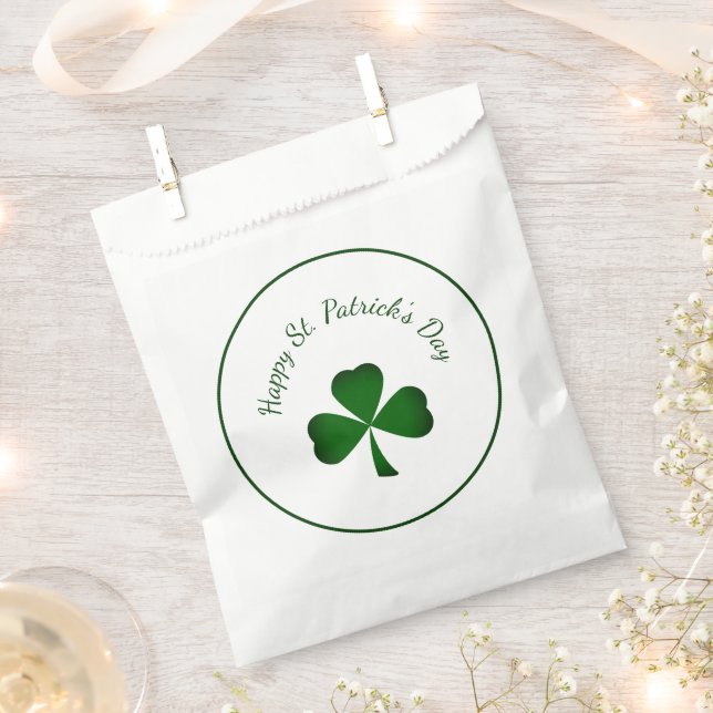 Sachets En Papier Shamrock vert de la fête de la Saint Patrick (Coupé)
