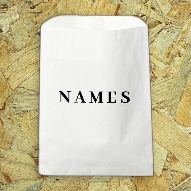 Sachets En Papier Simple Black Custom Ajouter Votre Nom Élégant (Créateur téléchargé)