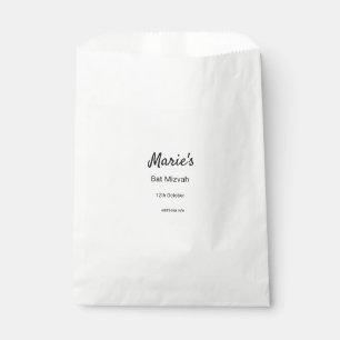 Sachets En Papier simple blanc noir classique edi bat mitzvah