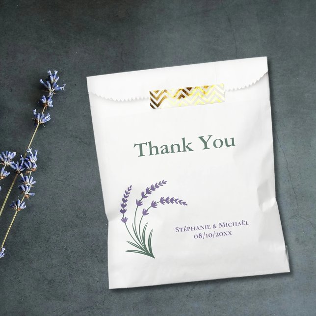 Sachets En Papier Simple Lavender Wedding (Simple Lavender Wedding Favor Bag)