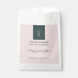 Sachets En Papier Simple moderne Blush rose Votre Sac Cadeau Logo