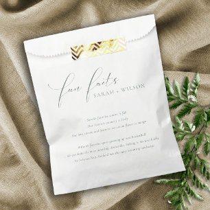 Sachets En Papier Simple Script noir blanc Mariage faits amusants