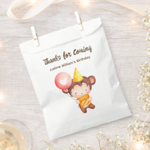 Sachets En Papier Singe Bébé mignonne avec gâteau, Merci Party