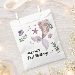 Sachets En Papier Sirène Anniversaire de enfant Mer pourpre