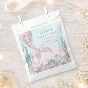 Sachets En Papier Sirène éthérée sous le Baby shower marin