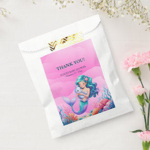 Sachets En Papier Sirène Rêve Rose Sous Le Baby shower De Mer