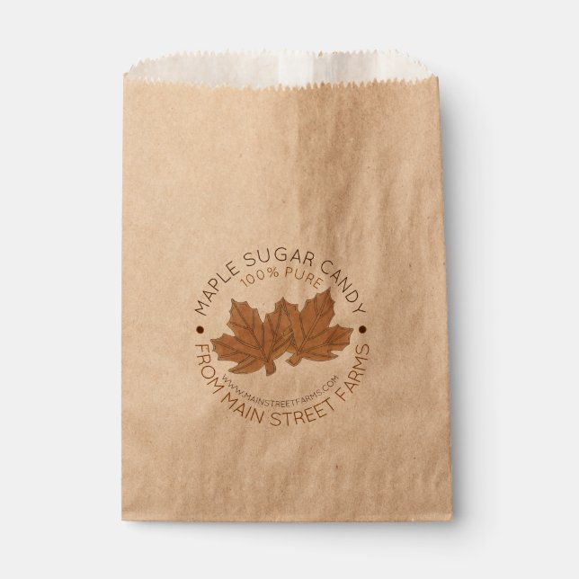 Sachets En Papier Sirop de sucre d'érable biologique pur Feuilles de (Devant)