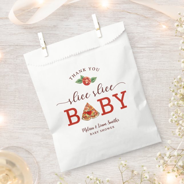 Sachets En Papier Slice Baby Pizza Baby shower Favoriser Sac - Fun (Coupé)