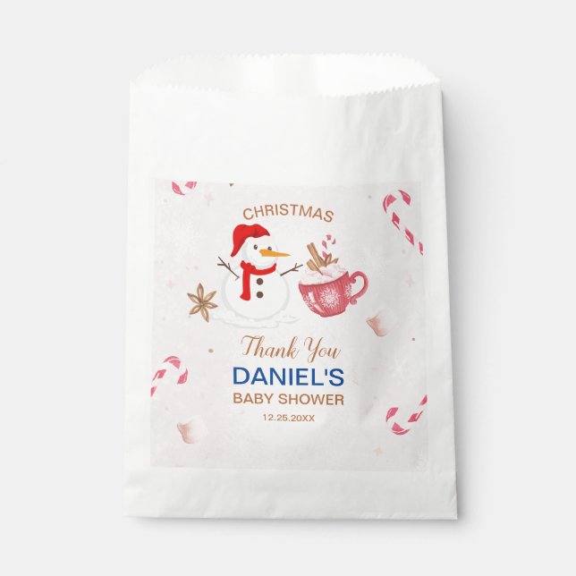 Sachets En Papier Snowman Baby shower Merci Favoriser le sac (Devant)