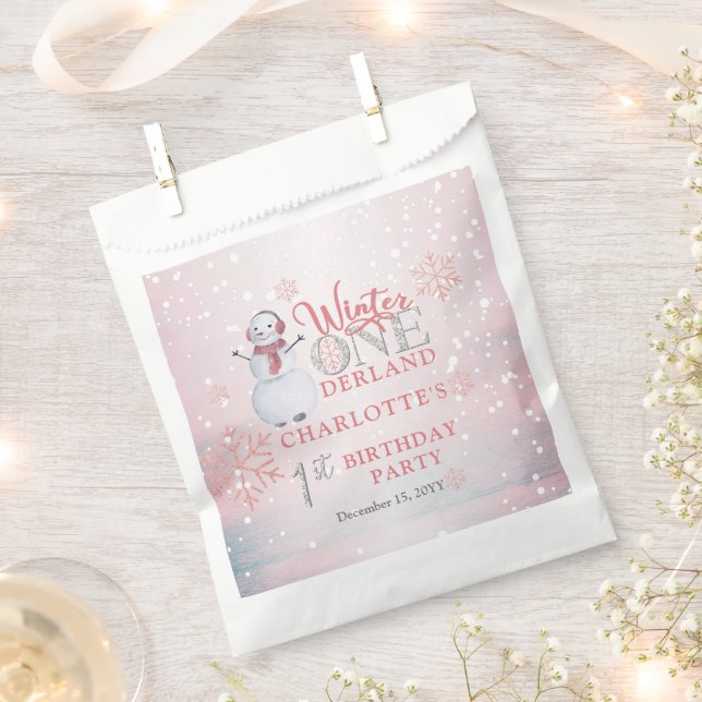 Sachets En Papier Snowman Winter ONE derland 1er anniversaire (Coupé)
