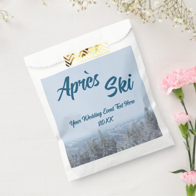Sachets En Papier Snowy Mountain Forest Apres Ski Mariage Event (Scellé)