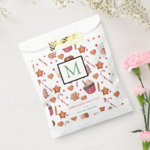 Sachets En Papier Soins de Noël Joyeux Monogramme de Noël