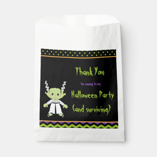 Sachets En Papier Soirée d'Halloween de la mignonne fille maman (Devant)