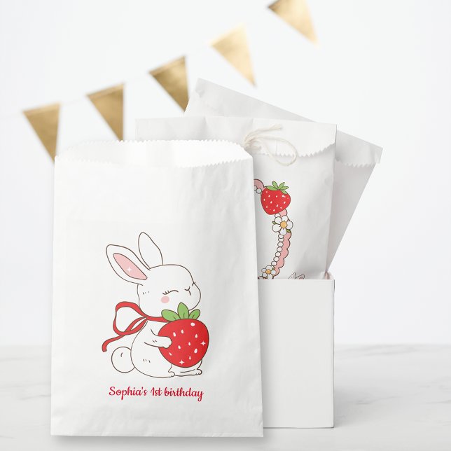 Sachets En Papier Some Bunny Strawberry Anniversaire (Créateur téléchargé)