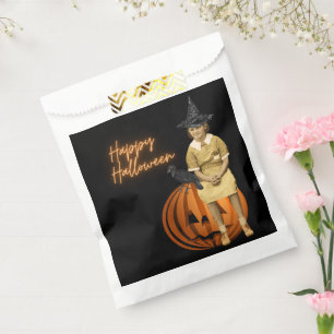 Sachets En Papier Sorcière Fille Vintage Halloween 