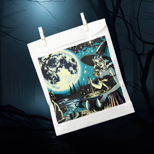 Sachets En Papier Sorcière vintage remportant une fête d'Halloween C
