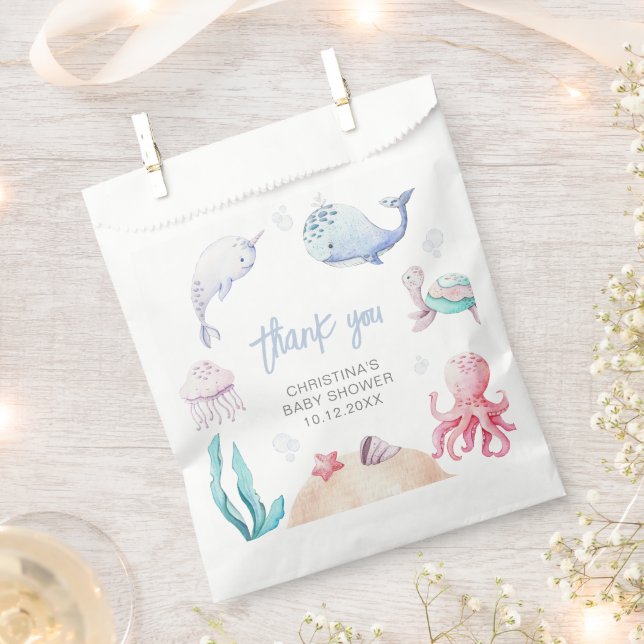 Sachets En Papier Sous La Mer Baby shower Nautique Favoriser Sac (Coupé)