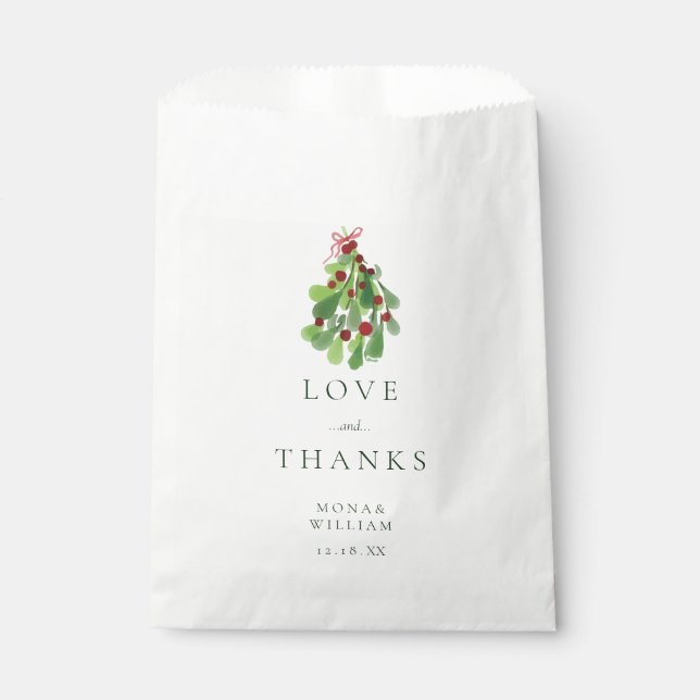 Sachets En Papier Sous le Mariage de Noël Mistletoe (Devant)