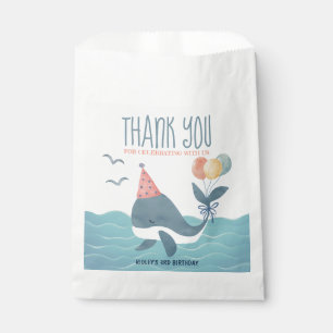 Sachets En Papier Sous le Merci d'anniversaire de la baleine marine
