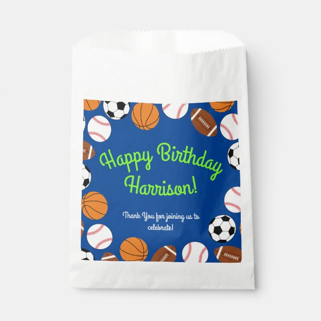 Sachets En Papier Sports Anniversaire Fête Enfants mignonne (Devant)