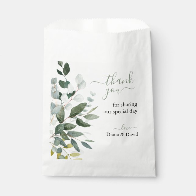 Sachets En Papier SPRING BEAUTY BOTANICAL VERT Mariage (Devant)