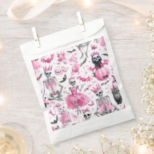 Sachets En Papier Squelette rose éffrayant Princesse Halloween Favor