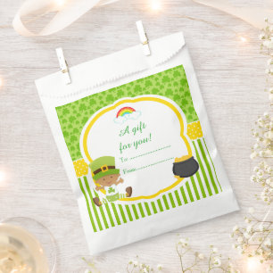 Sachets En Papier St Patrick's Day African American Boy Baby shower
