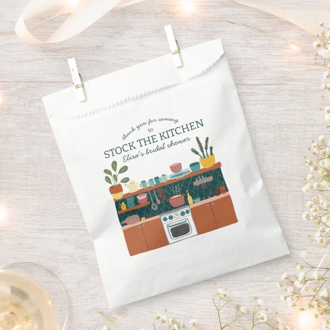 Sachets En Papier STOCK THE KITCHEN Bridal Shower Cute CUSTOM (Coupé)