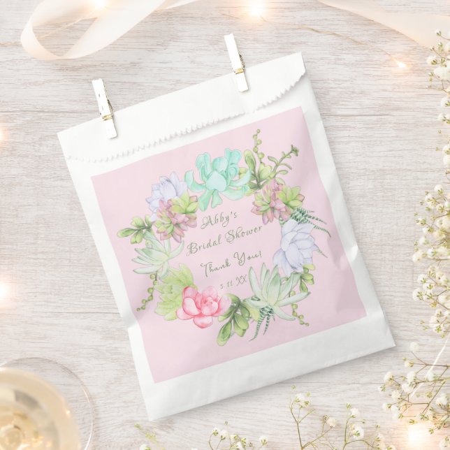 Sachets En Papier Succulent verdure Fête des mariées de couronne Fav (Coupé)