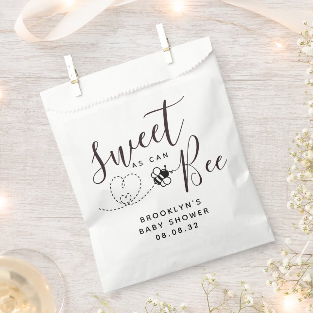 Sachets En Papier Sucré comme le Baby shower Can Bee (Coupé)