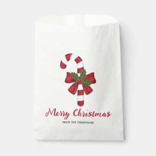 Sachets En Papier Sucre de canne Avec Bow Et Noël Holly & Texte