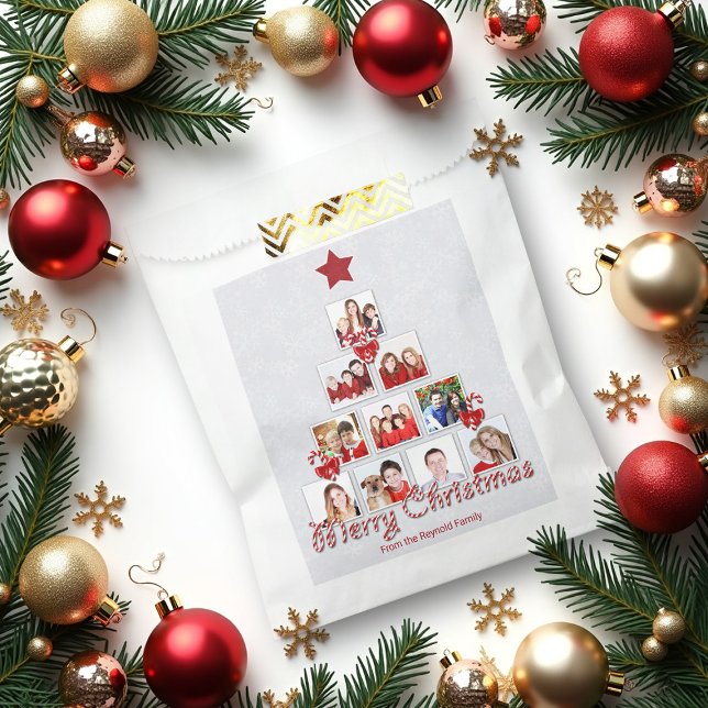 Sachets En Papier Sucre de canne savoureux Noël Arbre photo Collage (Créateur téléchargé)
