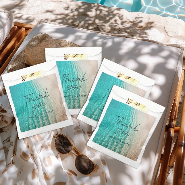 Sachets En Papier Summer Beach Destination Merci Mariage (Créateur téléchargé)