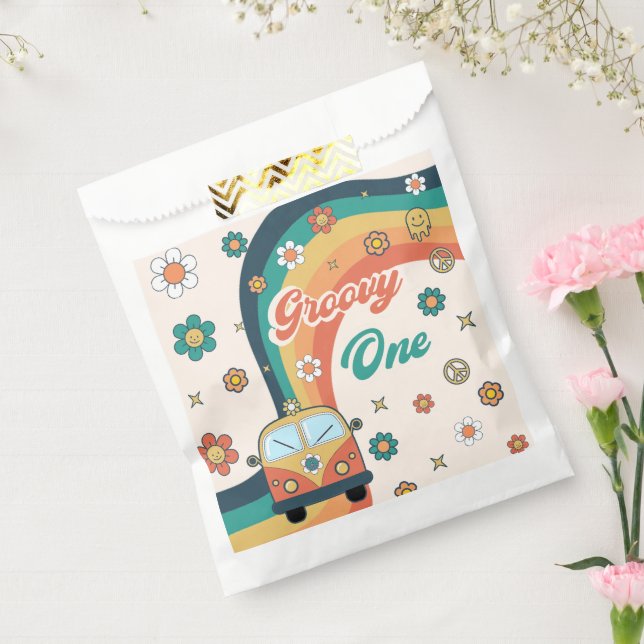 Sachets En Papier Super Retro Rainbow Daisy fête d'anniversaire (Scellé)