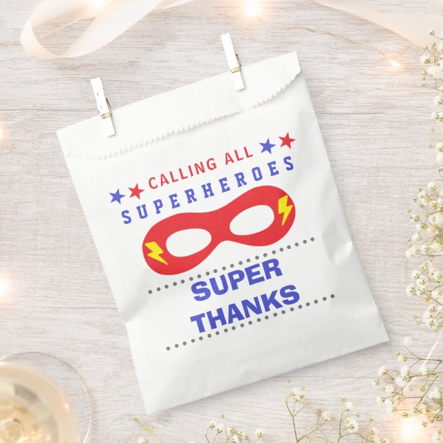 Sachets En Papier Superheros Party Super merci
