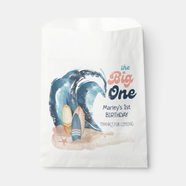 Sachets En Papier Surf | The Big One Beach Baby Birthday (Devant)