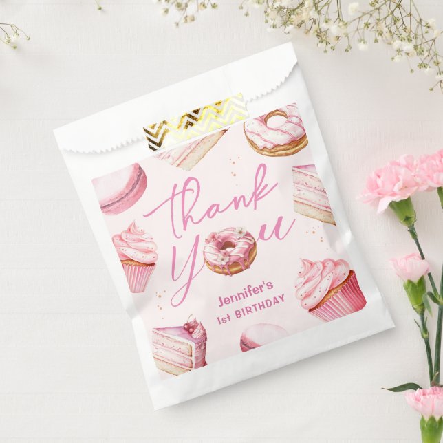 Sachets En Papier Sweet One Rose mignon Donuts Fille 1er anniversair (Scellé)