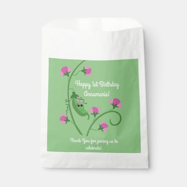 Sachets En Papier Sweet Pea Cute 1er Anniversaire (Devant)