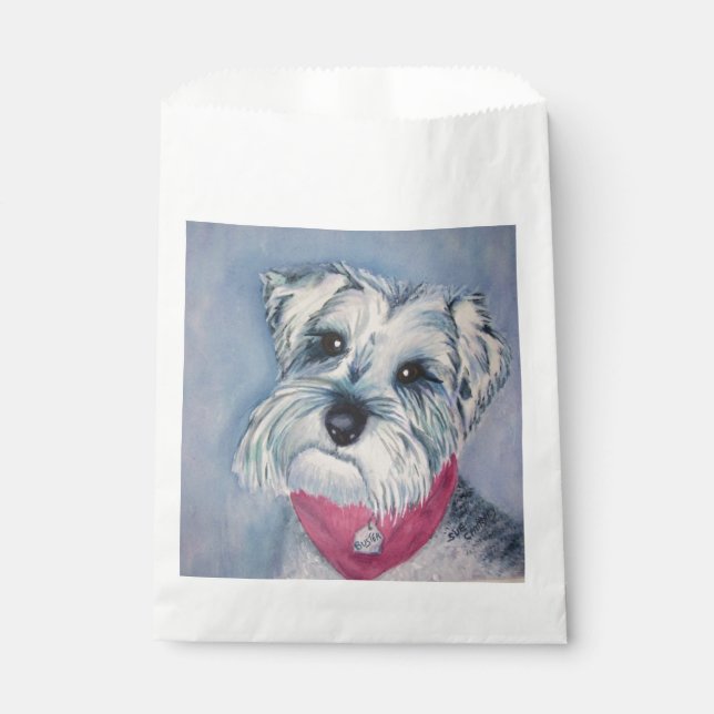 SACHETS EN PAPIER SWEET SCHNAUZER PUPPY DOG MERCI (Devant)