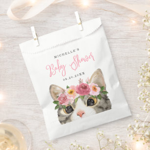Sachets En Papier Sweet Watercolor Kitty Girl Baby shower