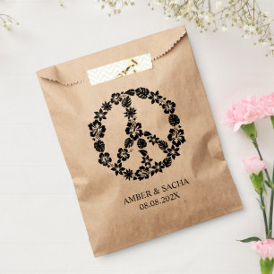 Sachets En Papier Sympathique Floral Peace Signal Luau Party Favoris