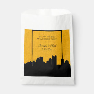 Sachets En Papier Table de cookies Mariage de Pittsburgh noir et or
